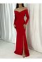 New Season Madonna Neck Deep Slit Long Sleeve Evening Dress and Graduation Dress 582261 724 - 3