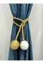 Two Roll Side Tie Backdrop Curtain Collecting Apparatus Mustard&cream
