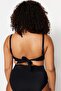 أسود طوق مربع Bralette حجم كبير بيكيني أعلى TBBSS23CT00005 - 5