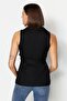 Black Regular Fit Belted Woven Vest TWOAW23YE00021 - 5