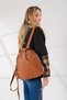 Women's New Season Tan Soft Leather Backpack and Shoulder Bag - 5