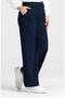 Miyase En Length Lycra Wide Leg Trousers Navy Blue