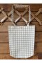 حقيبة قماش معززة باللون البيج من Fimu Gingham