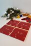 Glass Coaster| New Year Red 5-Piece Deer| Set of 4| 10cm X 10cm - 2