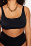 أسود طوق مربع Bralette حجم كبير بيكيني أعلى TBBSS23CT00005 - 3