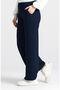 Miyase En Length Lycra Wide Leg Trousers Navy Blue - 4