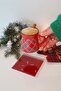Glass Coaster| New Year Red 5-Piece Deer| Set of 4| 10cm X 10cm - 4