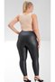 Stylish Women's Large Size Faux Leather Leggings with Ribbon Inside 0021 - 6
