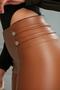 Thermal Push Up Women's Leather Leggings with Waist Detail and Thick Fur Inside - 5