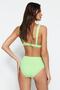 Yeşil Cut Out Detaylı Yüksek Bel Normal Paça Bikini Altı TBESS20BA0184 - 5