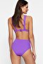 Purple Cut Out/Window High Waist Regular Bikini Bottom TBESS20BA0184 - 5