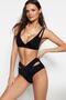 Siyah Cut Out Detaylı Yüksek Bel Regular Bikini Altı TBESS20BA0184 - 2
