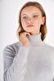 Women's Gray 100% Organic Cotton Turtleneck Sweater Trist-6103 - 4