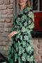 Women's Double-Breasted collar floral print midi dress rssn29 - 4