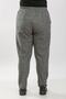 Large Size Winter Elastic Stamp Pants with Pockets - Smoked Lock Pattern - 6