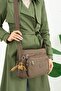 Mink Women's Waterproof Crinkle Fabric 6 Compartment Lined Messenger Bag