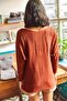 Woman's Oversize Knitwear Sweatshirt with Tile Curved Bat - 6
