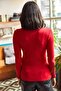 Women's Red Pool Neck Lace Lycra Blouse - 6