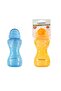Sporty Glass with Straw 330 Ml 2 Pack Orange and Blue