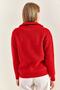 Women's Red Zippered Turtleneck Oversize Knitwear Sweater 20223202 - 3