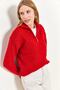 Women's Red Zippered Turtleneck Oversize Knitwear Sweater 20223202 - 6