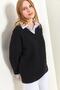 Women's Black V-Neck Knitwear Sweater 20223264 - 8