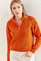 Women's Tile Zipper Turtleneck Oversize Knitwear Sweater 20223202 - 3