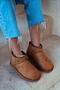 016 Uggcı Mini Beige Suede Ankle Boots with Feather Inside Düztbn - 6