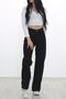Women's Black Palazzo High Waist Stretch Jeans (lycra)