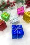 6 Pieces 4 Cm Gift Package Christmas New Year Pine Tree Ornament Mixed Color Gift Box Ornaments - 2