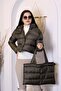 Women's Khaki Crop Bag Puffer that Turns into a Puffer Coat Bag