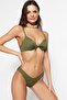 Haki Balkonet Fiyonk Detaylı Kaplı Basic Bikini Üstü TBESS20BU0237 - 3