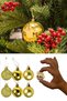 Gold 6-Piece New Year Ball Ornament 4cm Pine Tree Ornaments Christmas Decoration Balls Gold Yellow Mirrored Ornament