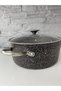 Induction Granite Deep Pot 20x10 Cm Steel Handle Induction Black 2.6 Lt - 3