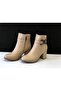 Kafkaslar Thick Heeled Short Boots with Chain Detail - 3
