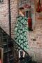 Women's Double-Breasted collar floral print midi dress rssn29 - 5