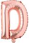 D Letter Rose Gold Foil Balloon 16 Inch 40 Cm