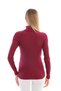 Women's Claret Red Corded Knitwear Turtleneck Sweater 100% Cotton Knitwear - 5