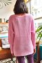 Women's Candy Pink Sleeve Detailed Honeycomb Knit Sweater - 6