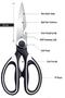 2 Pieces Multi-Purpose Ultra Sharp Kitchen Scissors Black Protective Coated Modern - 6