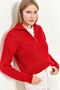 Women's Red Zippered Turtleneck Oversize Knitwear Sweater 20223202 - 4