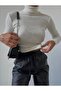 Women's Turtleneck Cotton Jacquard Camisole Ribbed Sweater - 2