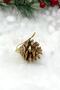 Gold 6-Piece 4 cm Real Pine Cone Christmas New Year Pine Tree Ornament Hangable Tree Ornament Gold Yellow - 7