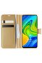 حافظة هاتف Xiaomi Redmi Note 9 مع غطاء حامل وحماية باللون الذهبي