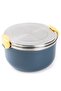 Tedemeı Stainless Steel 2-Layer Round Food Carrying Container with Inner Chamber 1l