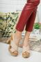Women's Beige Gemma Cross Platform Heeled Slippers