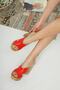 Women's Beige Gemma Cross Platform Heeled Slippers - 8