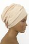 Ready Turban Bonnet Mihrace Pleated Cream Cross Banded Lined Filled Hijab Bonnet Hijab - 2