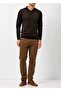 Men's Polo Collar Pocket Detailed Wool Sweater 3000 Black - 2