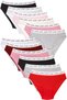 Pack of 12 Mixed Color Elastic Waist Combed Cotton Women's Panties - 4